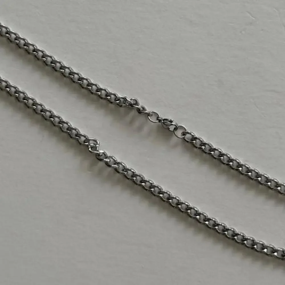 Silver stainless steel chain necklace